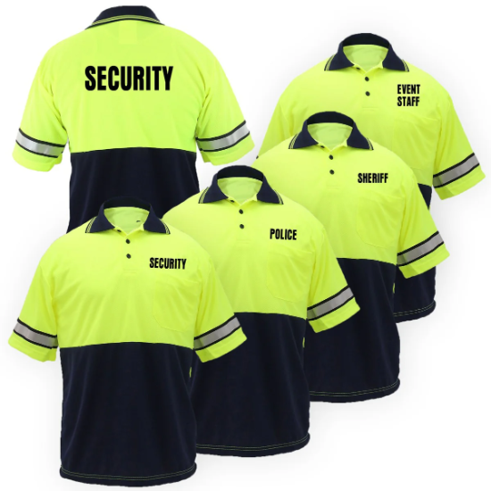 [CUSTOMIZED] First Class Two Tone Polyester Polo Shirt with Reflective Stripes and