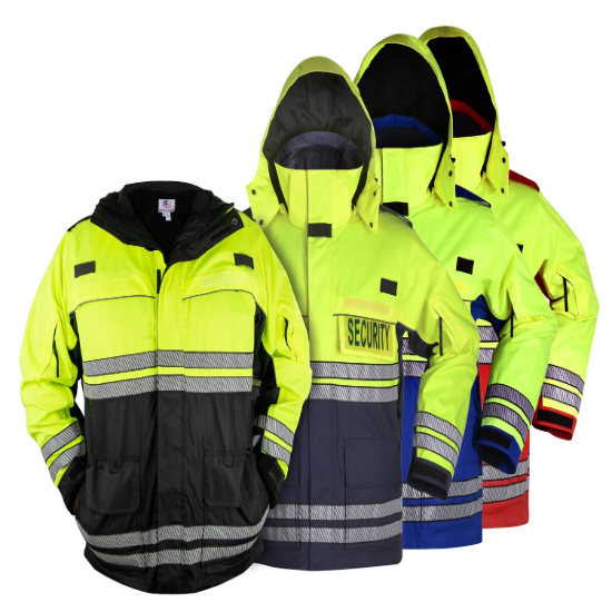 [CUSTOMIZED] First Class High Visibility Waterproof Parkas with Reflective Striping