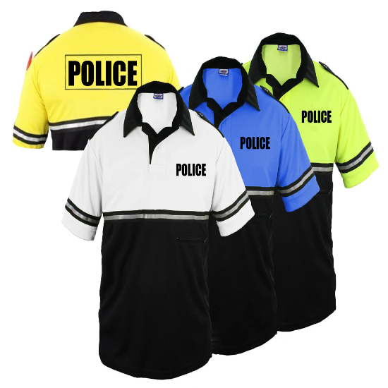 First Class Two Tone Police Bike patrol Shirt with Zipper Pocket with