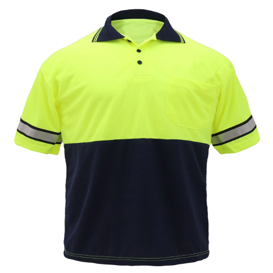 [CUSTOMIZED] First Class High Visibility Two Tone Polo Shirt with Reflective Stripe