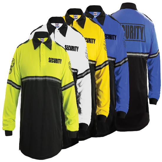 First Class Long Sleeve Security and Patch Two Tone Bike Patrol Polo S