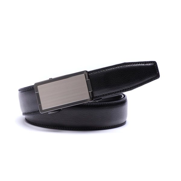 EZ Click Men's Fashion Belt with Textured Black Border Buckle