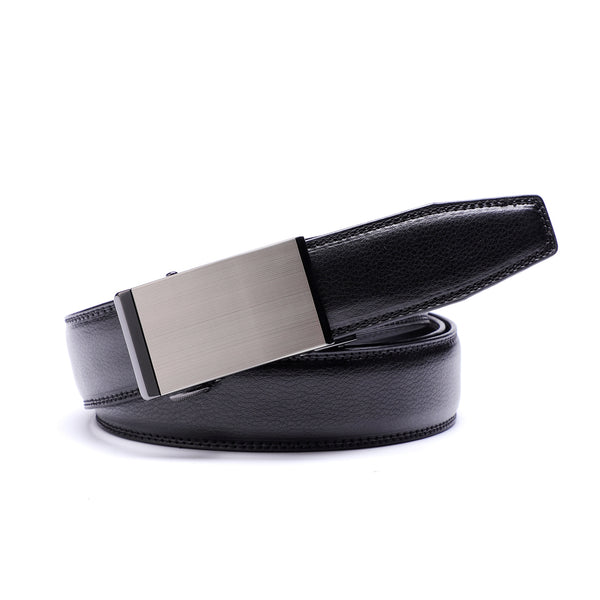 EZ Click Men's Fashion Belt with Polished Buckle and Black Edge