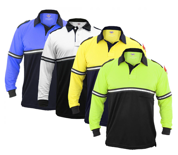 [TTL106-XL-CUSTOMIZED] First Class Two Tone Long Sleeve Bike Patrol Shirt with Zipper Pocket