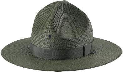 Campaign Uniform Hat  W/ Complimentary Leather Head Strap (Regular)-Forest Green-16.5