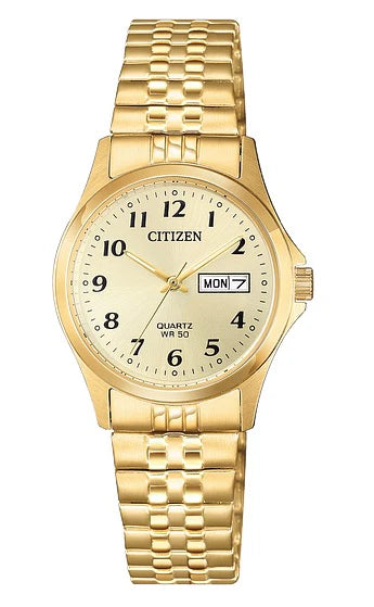 Womens Citizen® Quartz Gold Watch (EQ2002-91P) Railroad Approved