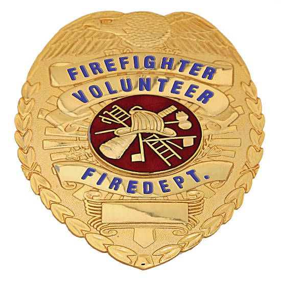 [CUSTOMIZED] First Class Fire Fighter Volunteer Fire Dept. Gold Shield Badge