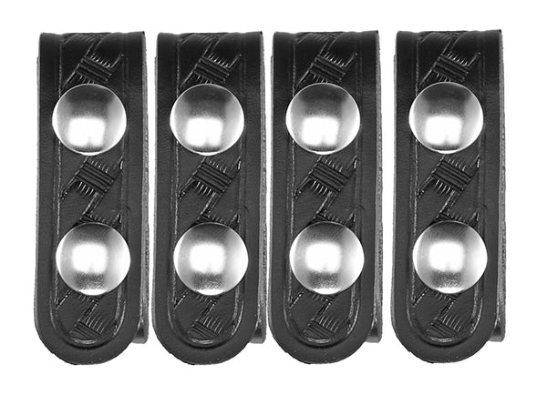 Aker 0.75 Inch Keeper Black Basket Weave (Pack of 4) (Chrome Snap)