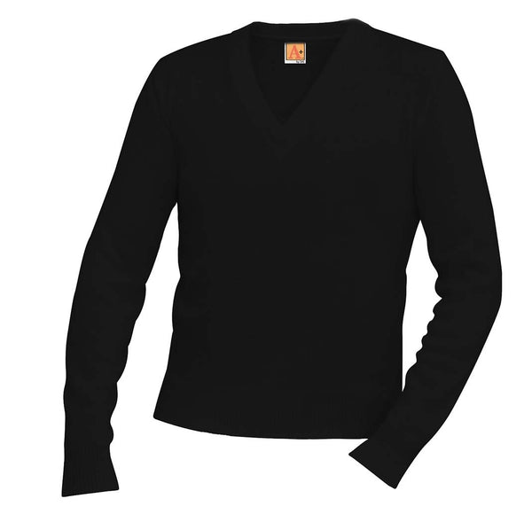 A-Plus Classic V-Neck Long Sleeve Pullover - Dark Navy