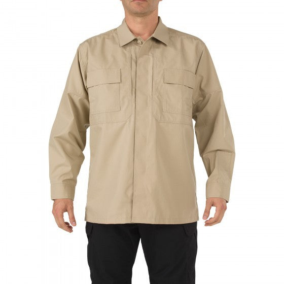 5.11 RIPSTOP TDU® LONG SLEEVE SHIRT-TDU Khaki-Small