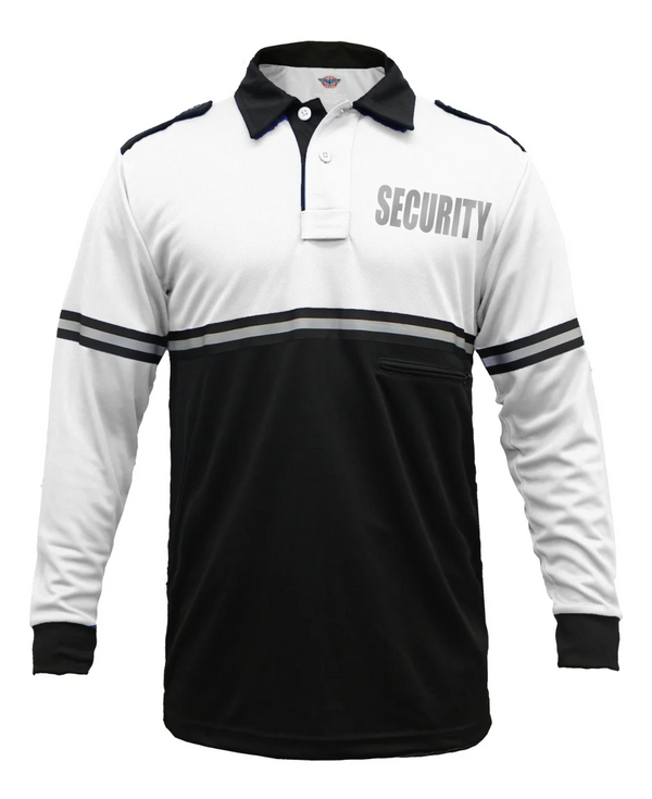 First Class Two Tone Reflective Security Long Sleeve Bike Patrol Shirt