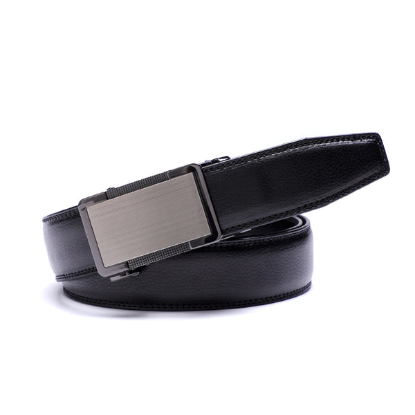 EZ Click Men's Fashion Belt with Textured Border Buckle