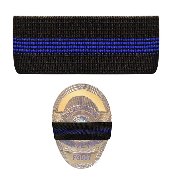 Badge Mourning Band, Blue Stripe (Black/Blue)