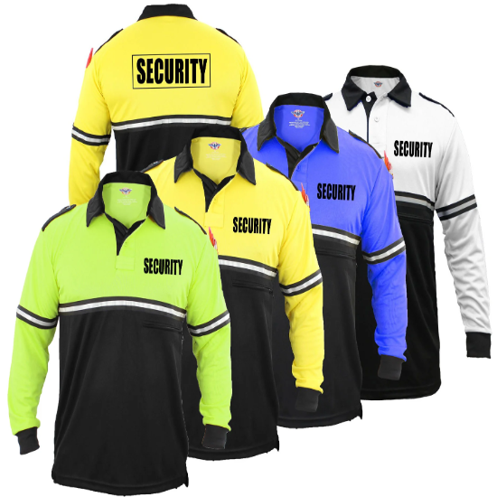 First Class Two Tone Security Long Sleeve Bike Patrol Shirt With Zippe