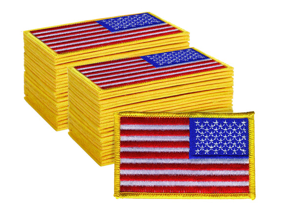 Reverse US Flag Patch Emblem - 50 Pack