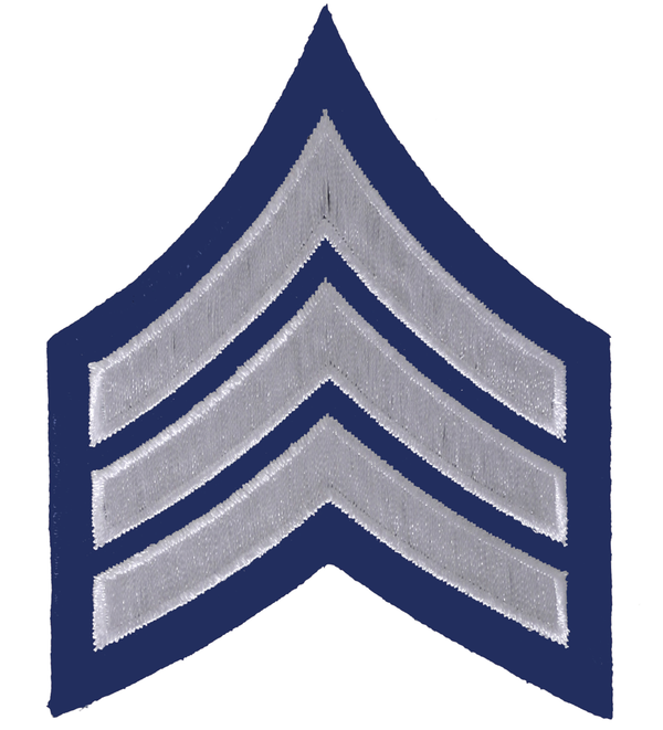 Silver/Navy Blue Sergeant Chevron