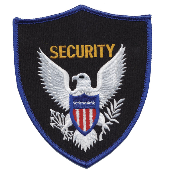 Security Shoulder Patch (White/Gold on Black/Blue)