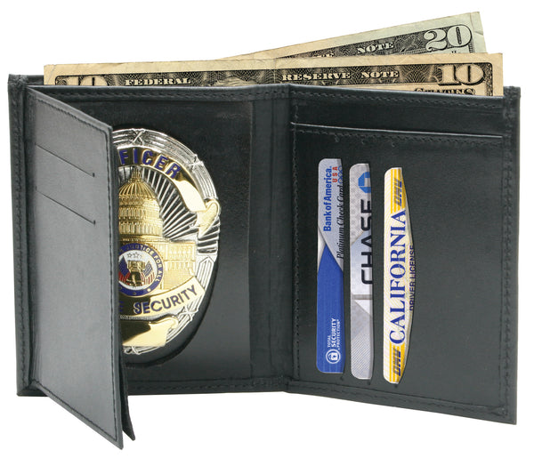 Leather Wallet & Shield Badge/ID Holder