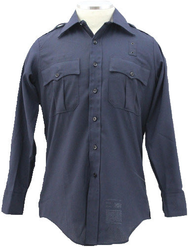 Men's "Jaguar" Poly-Rayon Long Sleeve Shirts (Navy Blue)