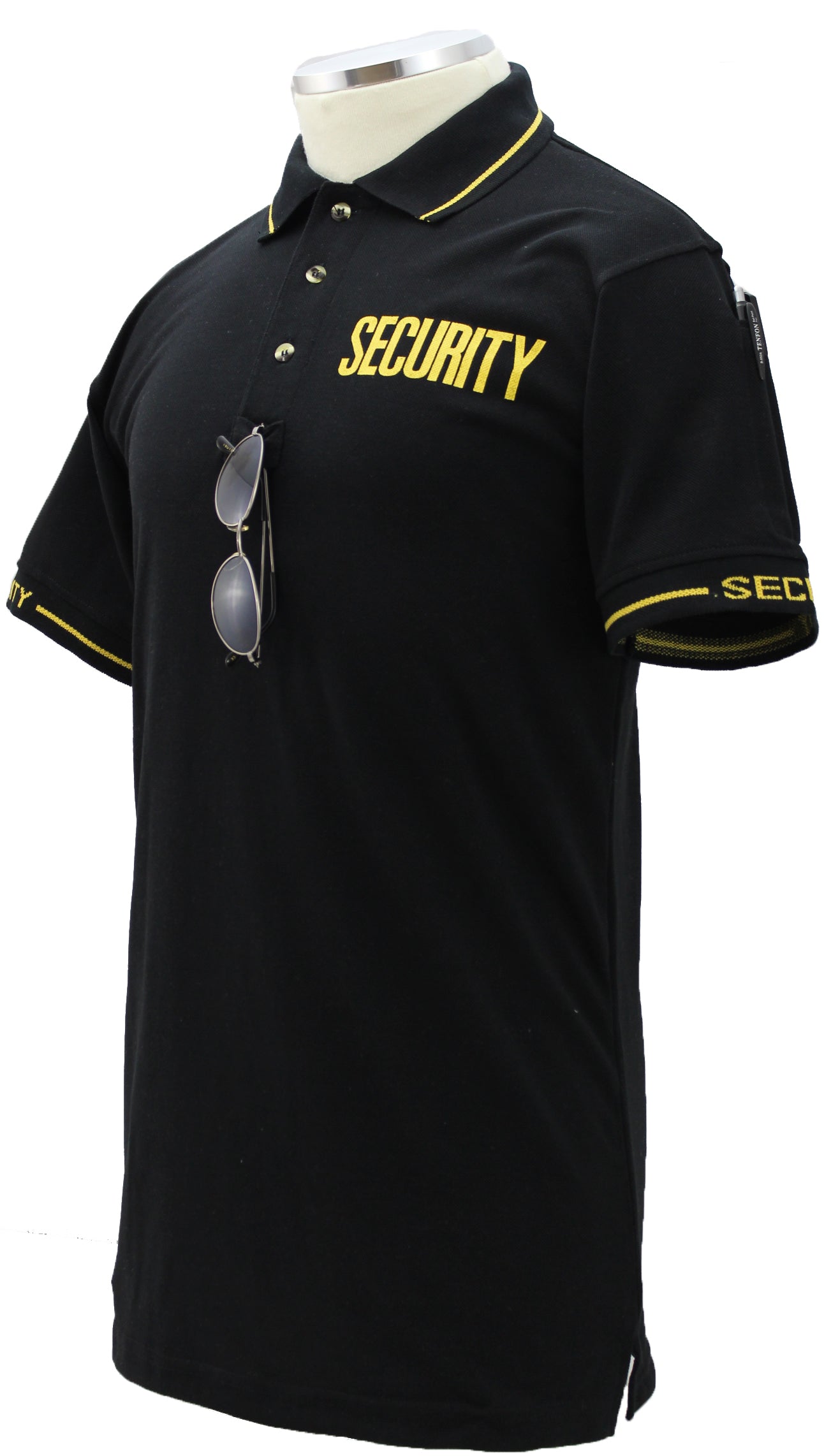 Customizable Poly Cotton Security Polo Shirt with Woven Sleeve and Col Uniform Warehouse Security Uniforms Police Uniforms Lightbar Equipment