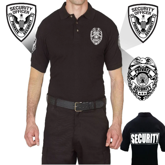 First Class Private Security Badge Polo Shirt