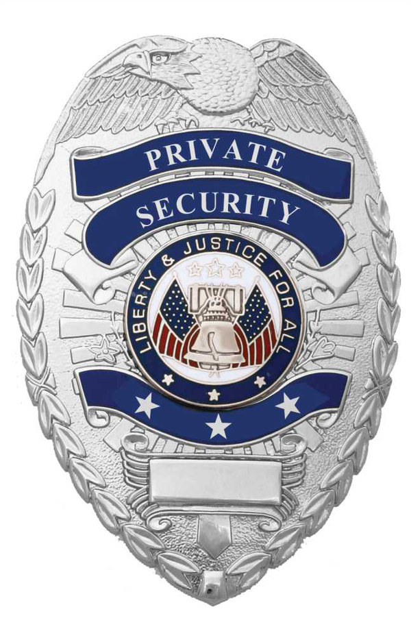 First Class Private Security Silver Shield Badge