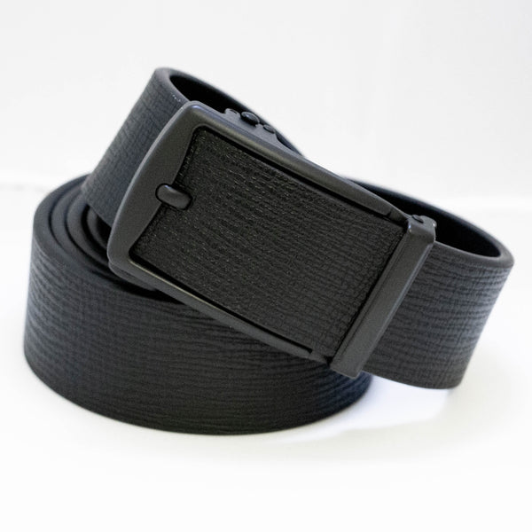 EZ Click Men's Leather Belt with Matte Black Buckle II