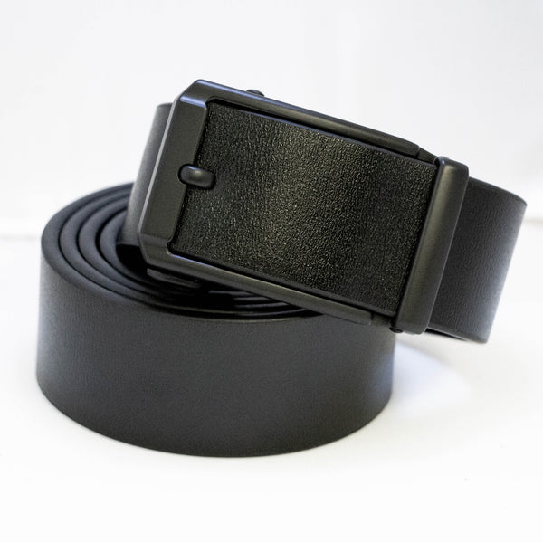 EZ Click Men's Leather Belt with Matte Black Buckle IV