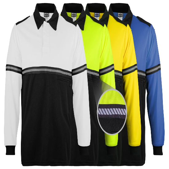 First Class Two Tone Long Sleeve Bike Patrol Shirt with Zipper Pocket