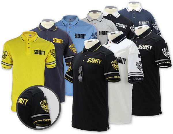 Customizable Poly Cotton Security Polo Shirt with Woven Sleeve and Collar