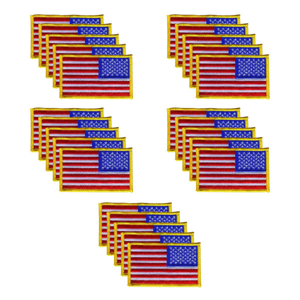 Reverse US Flag Patch Emblem - 25 Pack