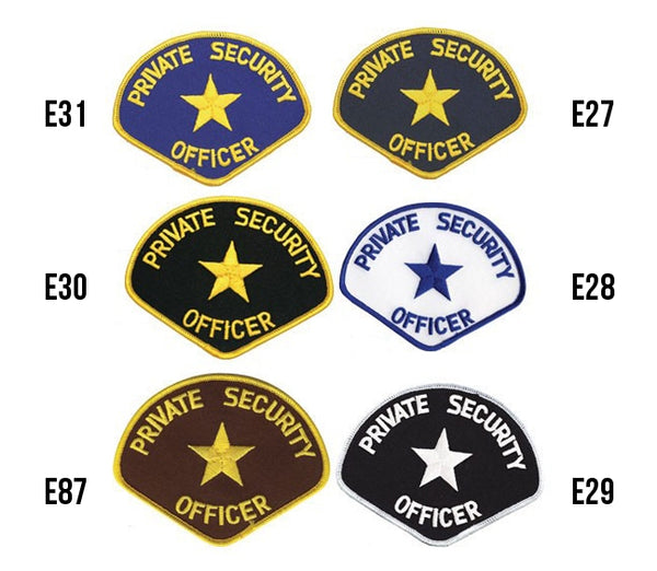 Private Security Officer Shoulder Patches (Multiple Colors)