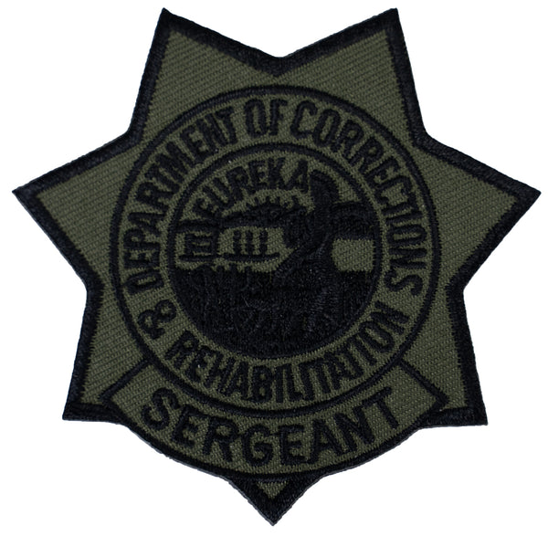 CA Dept. Of Correction Rehabilitation Sergeant OD Chest Patch (3" X 3")