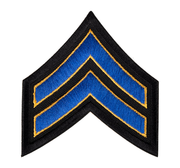 Corporal Rank Chevron Emblem (Blue/Gold)