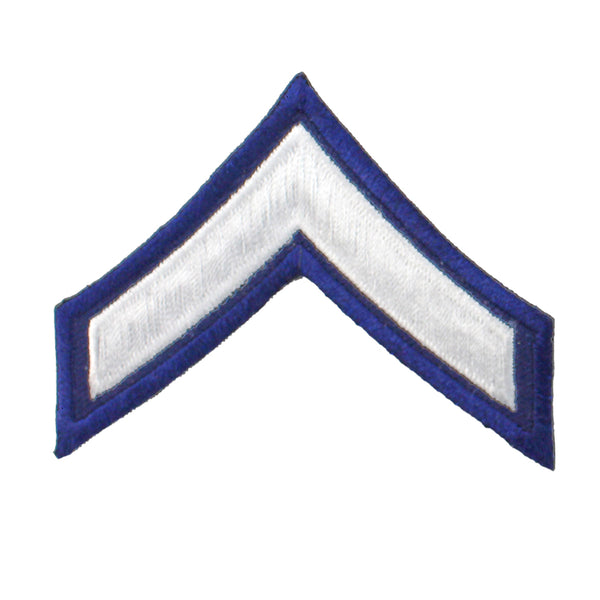 First Class PFC Chevron (White on Navy Blue)