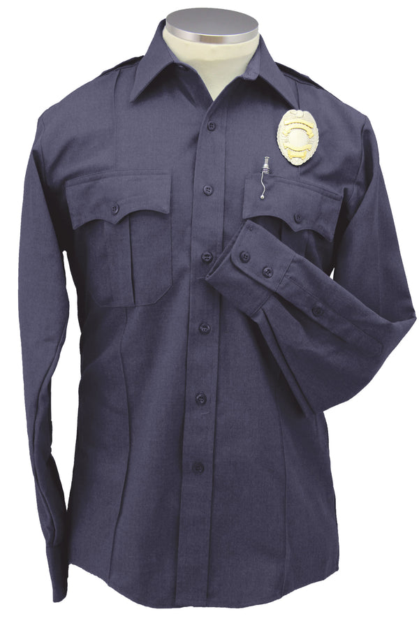 Elbeco DutyMaxx West Coast Styled Long Sleeve Shirts for Men (Navy Blue)