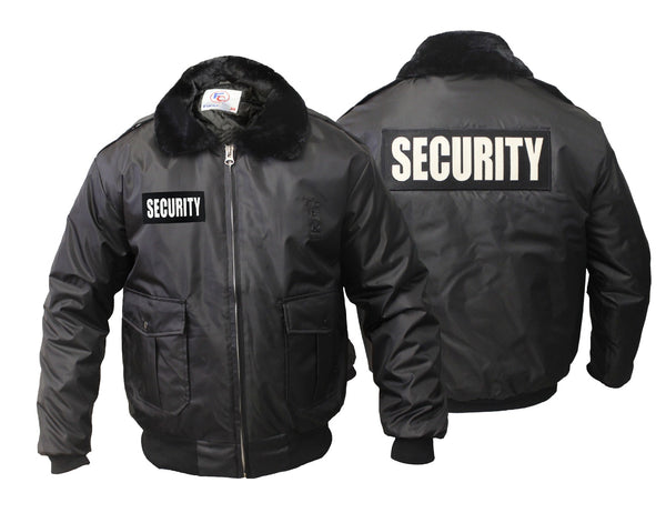 Watch-Guard Bomber Jacket (Black) with Reflective Security ID