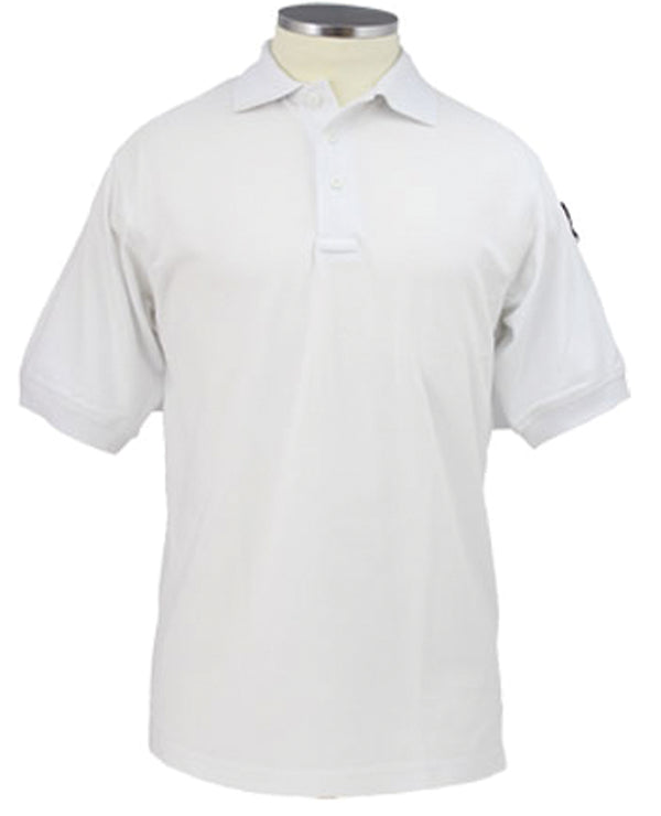 Elbeco/First Class 100% Cotton/Polycotton Short Sleeve Polo for Men (White)