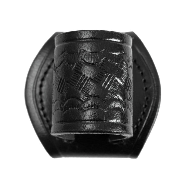 First Class Leather Basket Weave Grip Flashlight Holder