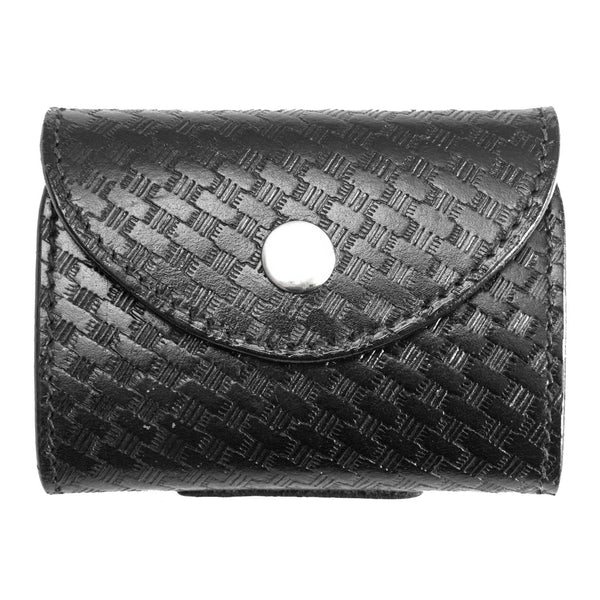 First Class Genuine Basket Weave Leather Glove Holder - Nickel Snap