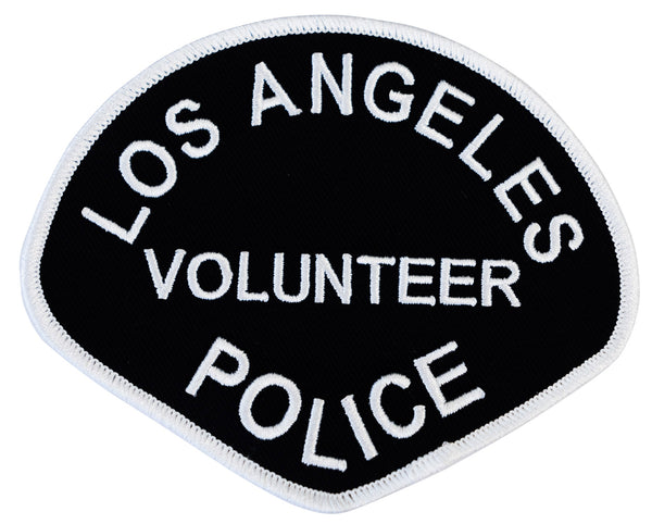 Los Angeles Volunteer Police Shoulder Patch - White on Navy (4 1/2" X 3 5/8")