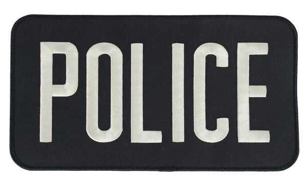 Large Police Emblem (Silver on Black)