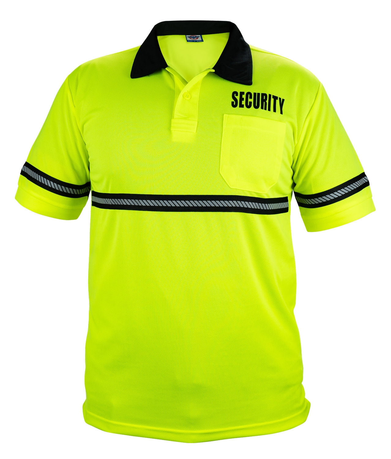 First Class Security High Visibility Polo Shirt with Reflective Hash S ...