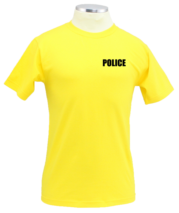 First Class Polycotton Police ID Short Sleeve T-Shirts (Yellow)