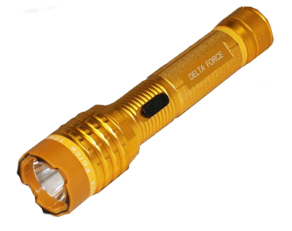 Jaguar Delta Force 10 Mil Stun Gun w/Flashlight-Gold