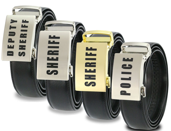 Metal Belt Buckles with Adjustable High Quality Leather Belt (Sheriff and Police)