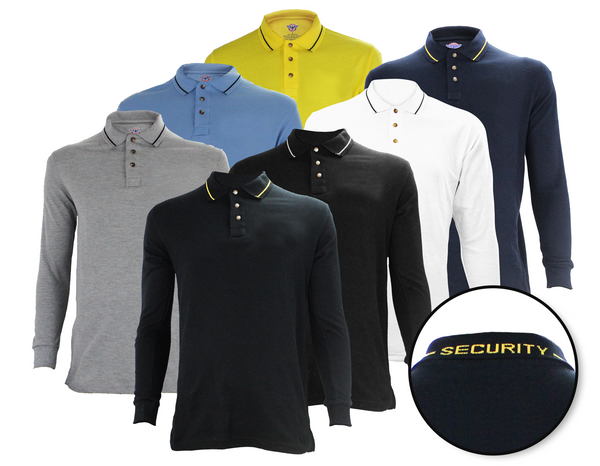 Poly Cotton Long Sleeve Security Collar Polo Shirt