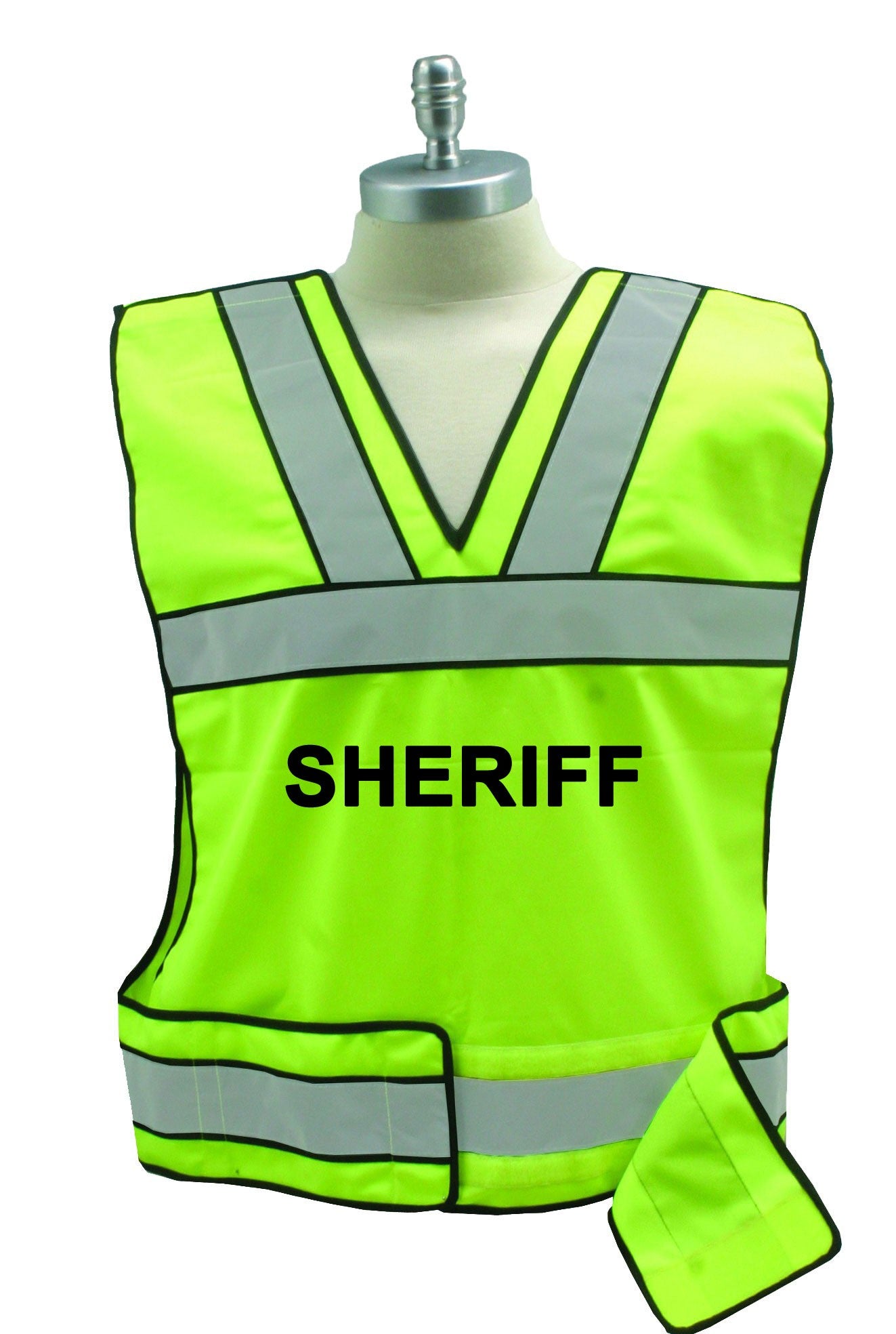 Reflective Safety Vest with Police Sheriff and Event Staff ID Lime G Uniform Warehouse Security Uniforms Police Uniforms Lightbar Equipment
