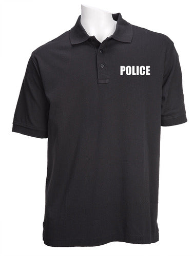 5.11 Black Tactical Jersey Short Sleeve Polo - White Police ID