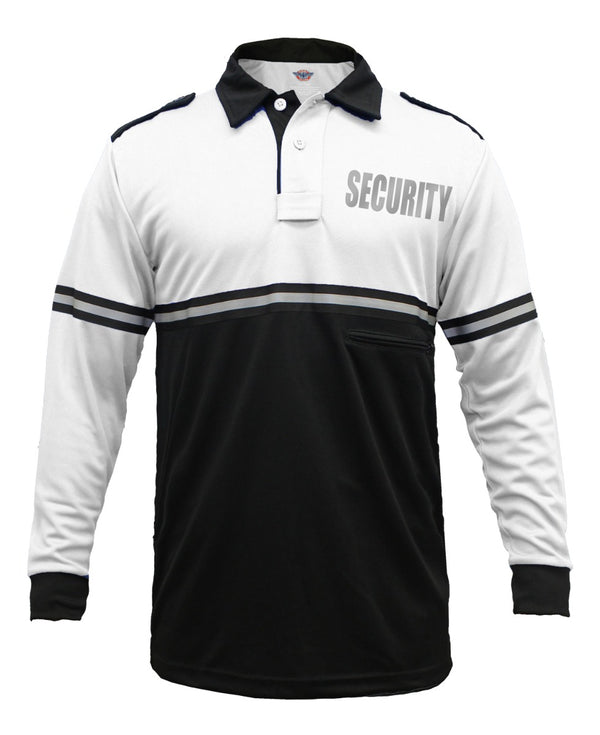 First Class Two Tone Reflective Security Long Sleeve Bike Patrol Shirt With Zipper Pocket